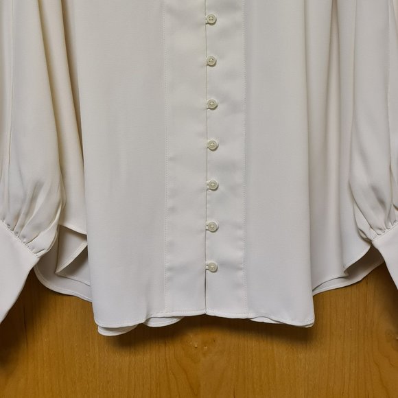 Ann Taylor NWT Ivory V-Neck Blouse M - Picture 5 of 10